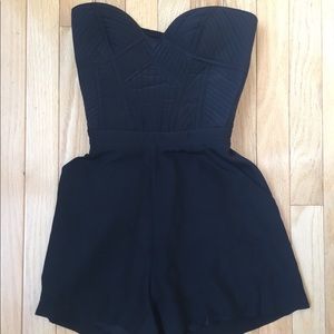 Parker Sutton Black Silk Romper XS